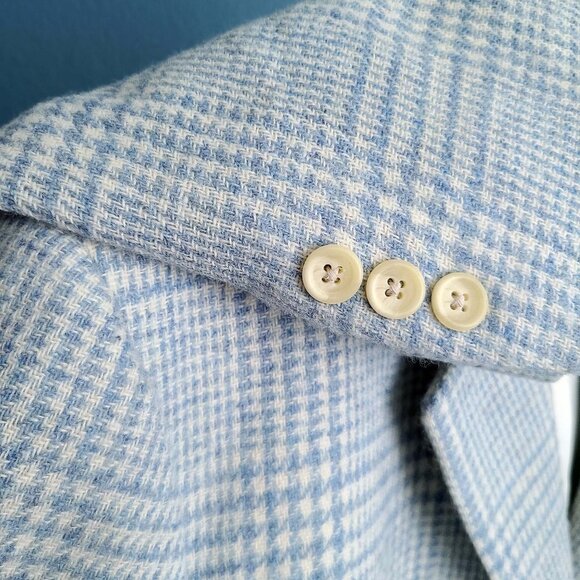 RALPH LAUREN ~ Plus Size Vintage Blue Plaid Blazer – 16W Excellent - Picture 10 of 13